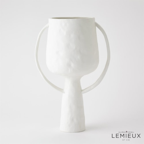Aquitaine Vase-Matte White-Lg