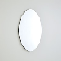 Scalloped Beveled Oval Mirror