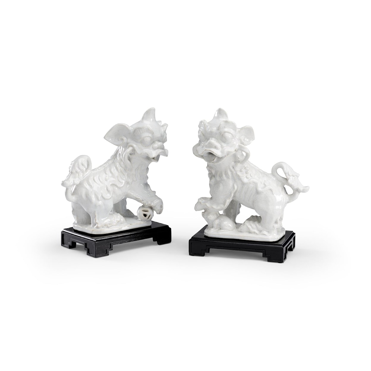 Chelsea House Decorative Accessories White Chinese Dogs (Pr)