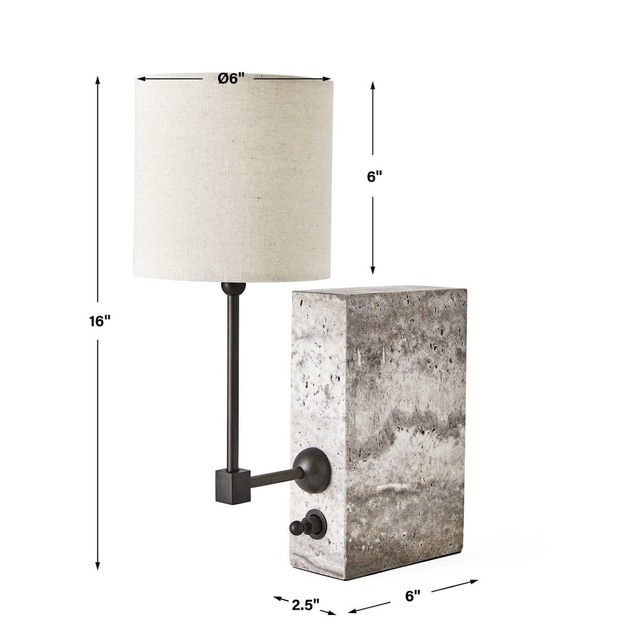 Uttermost Accent Lamps ON A SHELF MINI LAMP - TRAVERTINE/BRONZE
