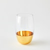 Global Views Glass Ware (Food Grade) Metallic Orb Highball Glass-Gold
