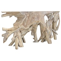 CYPRESS ROOT CONSOLE TABLE 70-71" NATURAL WHITE WASH