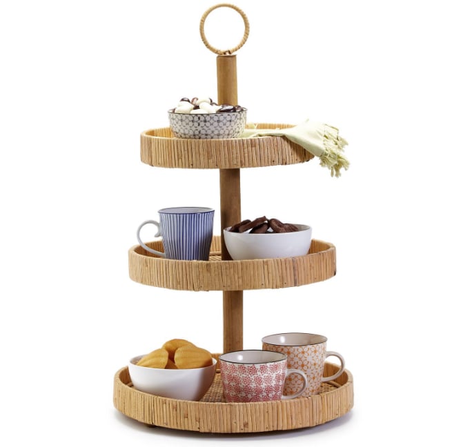Two's Company Naturalist 3-Tier Rattan Adjustable Centerpiece