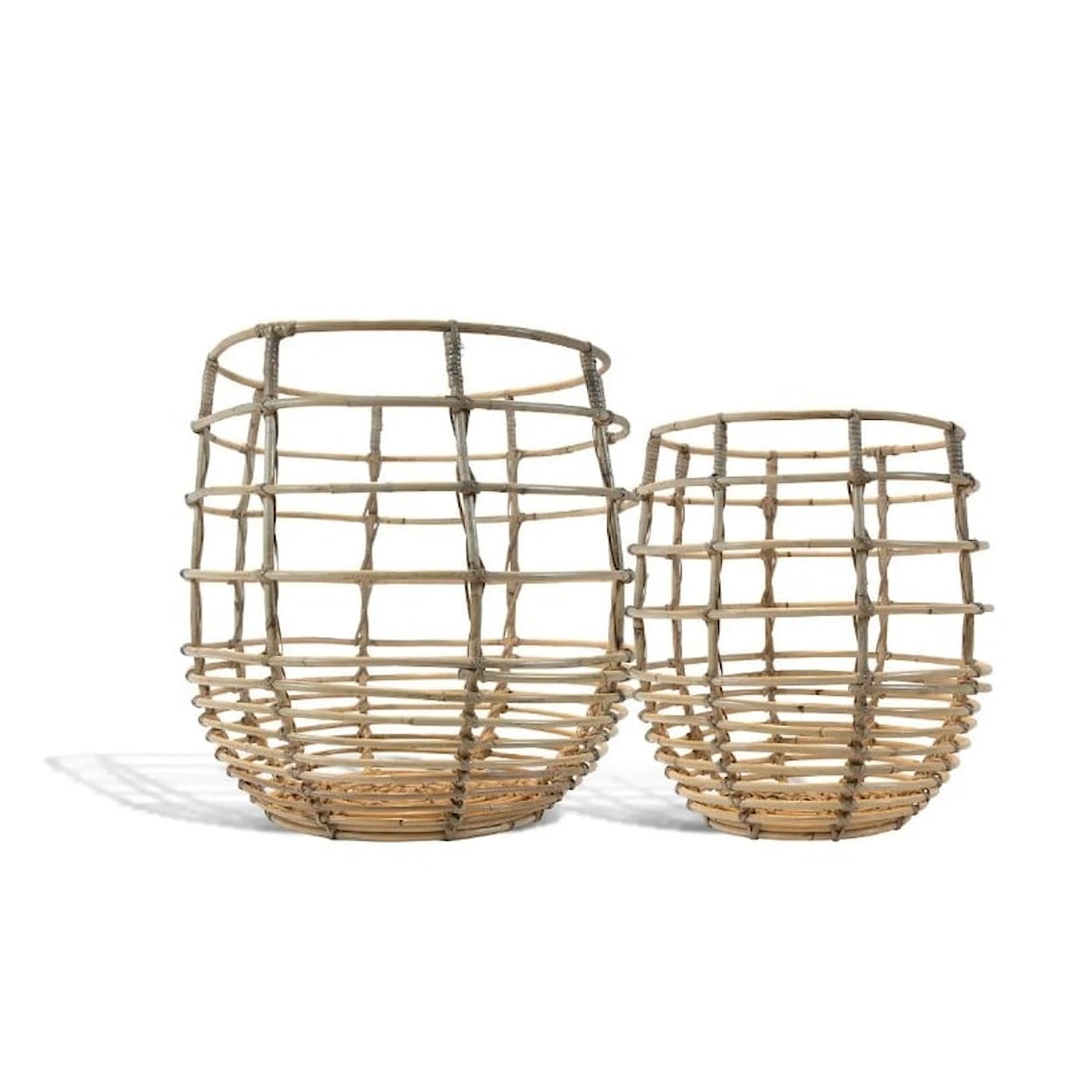 Ibolili Baskets and Sets OCEAN RATTAN BASKET, RND- S/2