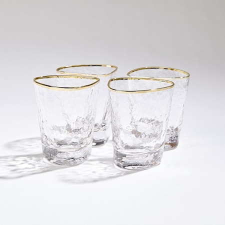 S/4 HAMMERED WATER GLASSES