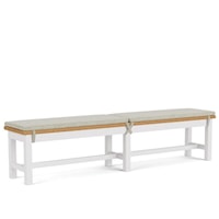 Coastal Long Dining Bench with Removable Seat Cushion