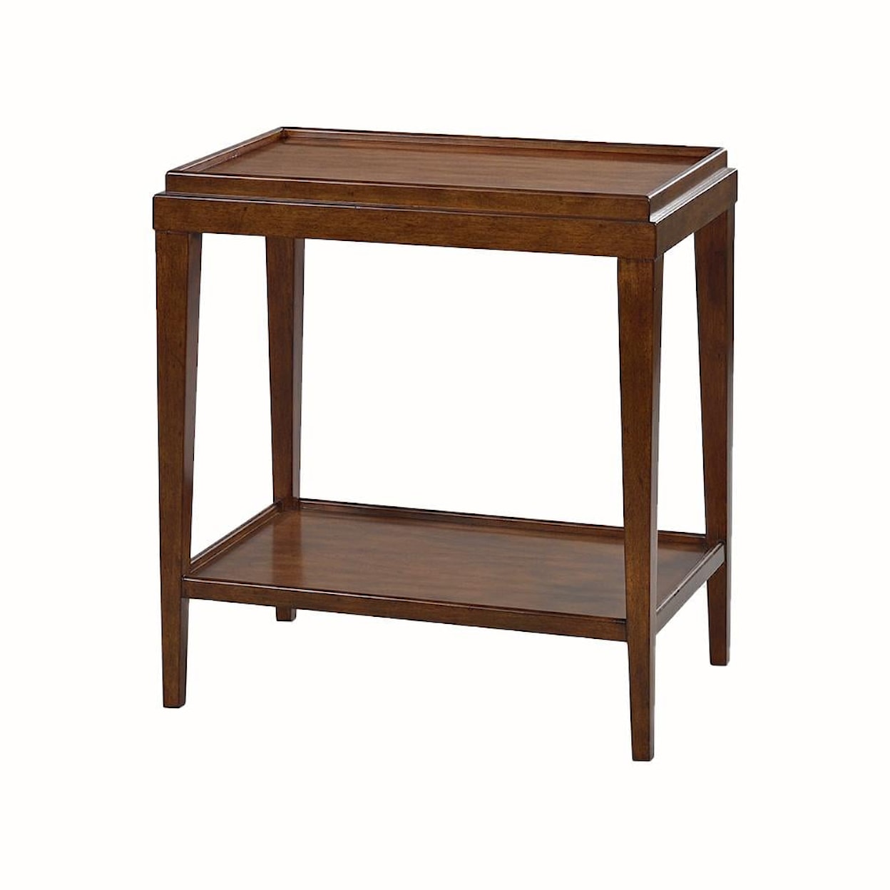 Oliver Home Furnishings End/ Side Tables RECTANGLE SIDE TABE W/ LIP TOP- RUSTIC