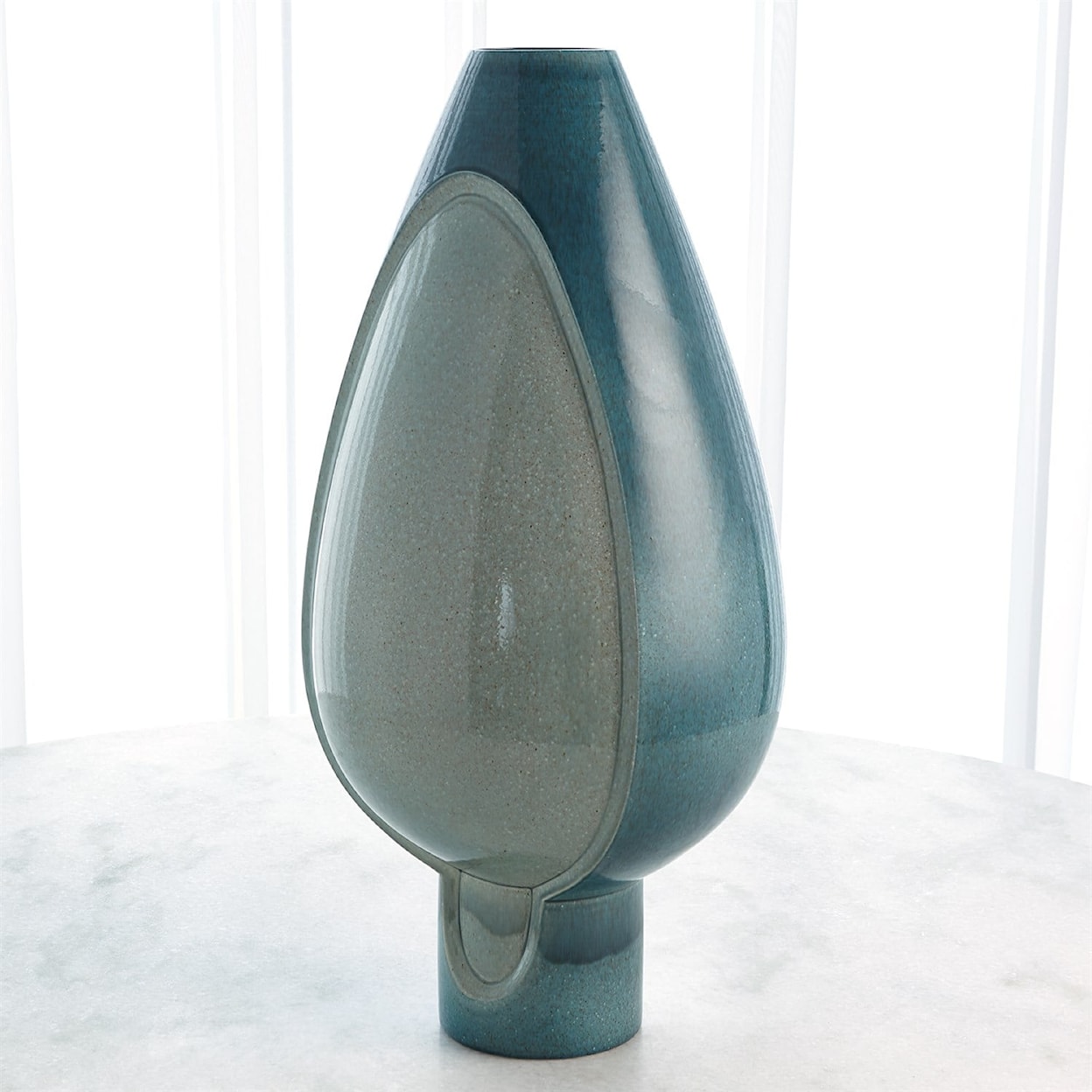 Global Views Accents Two Tone Pod Vase-Azure-Tall