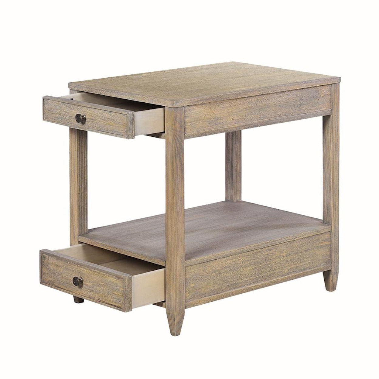 Oliver Home Furnishings End/ Side Tables NARROW, 2 DRAWER SIDE TABLE- RABBIT