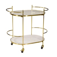 Chapman Bar Cart in Brass