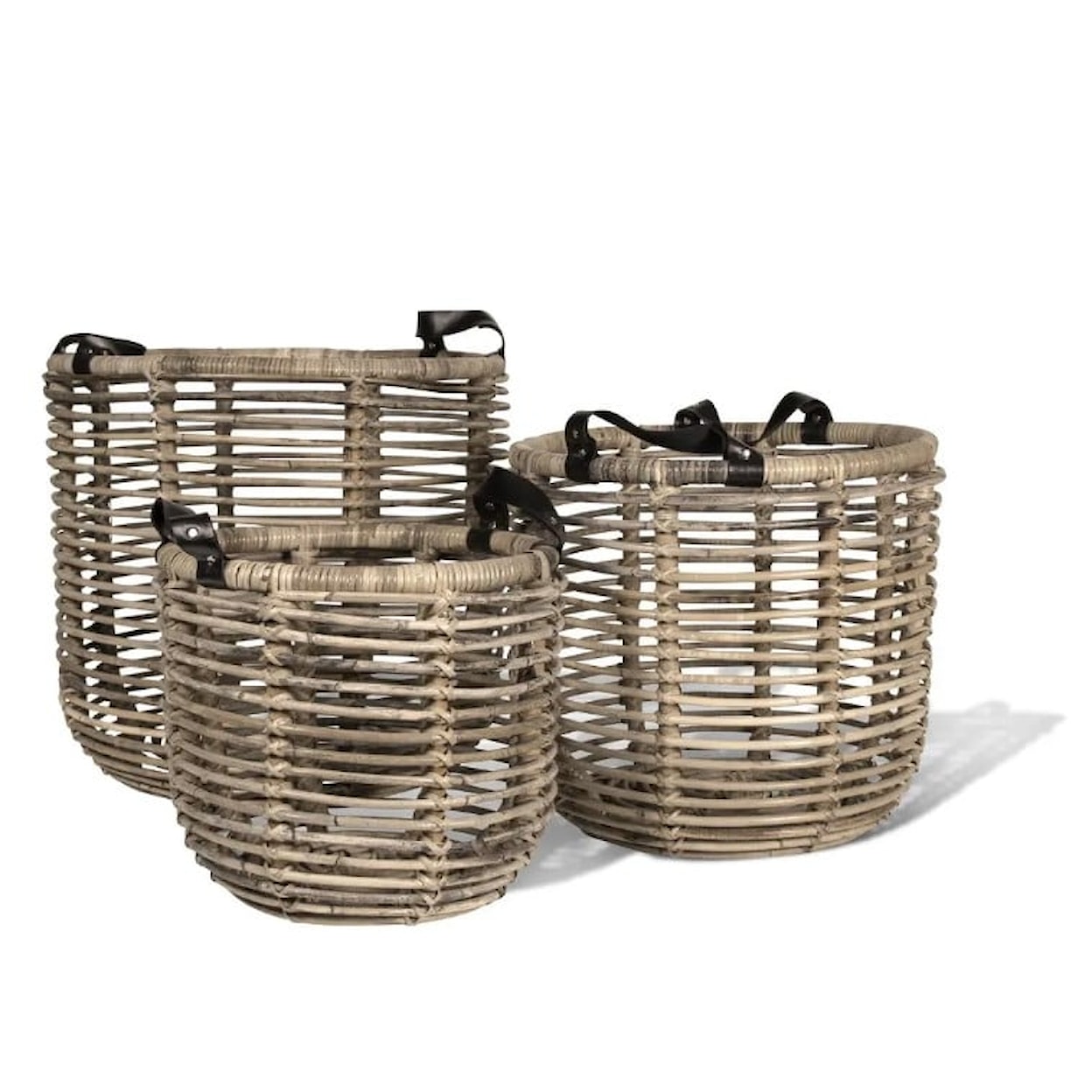 Ibolili Baskets and Sets AVOCADO RATTAN BASKET, ROUND- S/3