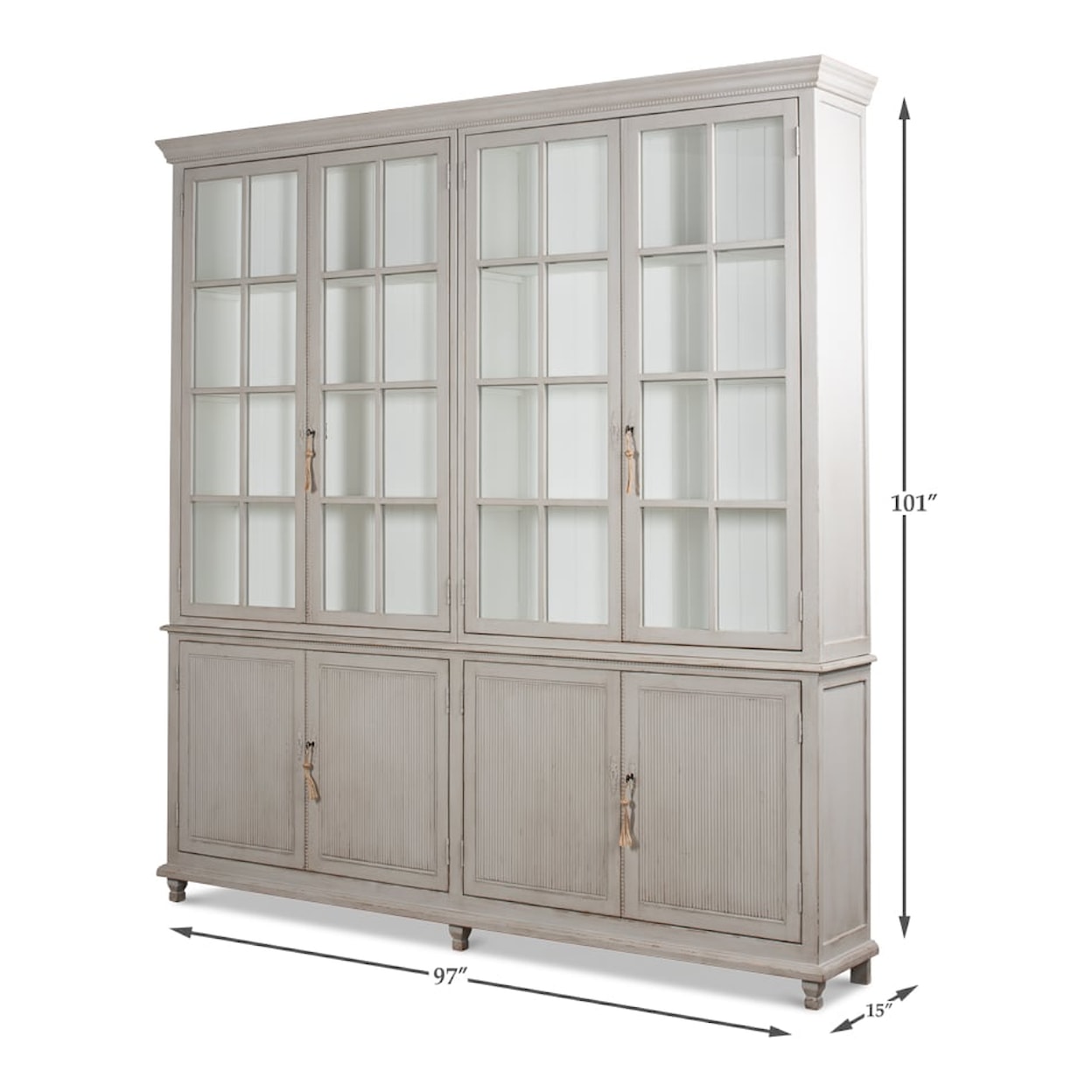 Sarreid Ltd Bookcases/Shelves/Cabinets Harper Glass Front Bookcase
