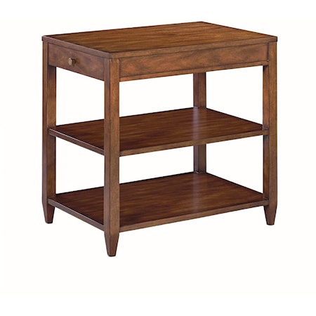 NARROW, 2 SHELF SIDE TABLE- RUSTIC