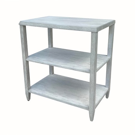 RECTANGLE TIERED END TABLE-MIST