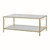 Oliver Home Furnishings Coffee Tables GLASS TOP COFFEE TABLE- GOLD LEAF