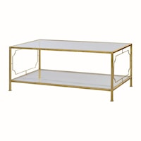 GLASS TOP COFFEE TABLE- GOLD LEAF