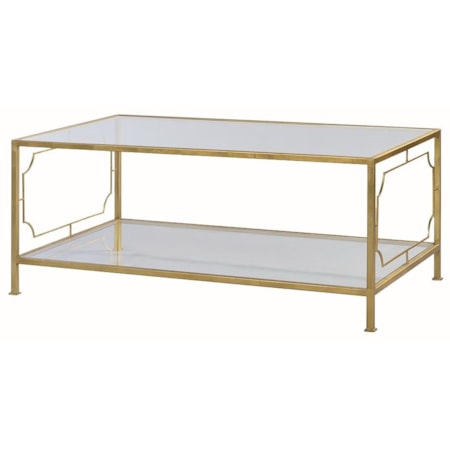 GLASS TOP COFFEE TABLE- GOLD LEAF