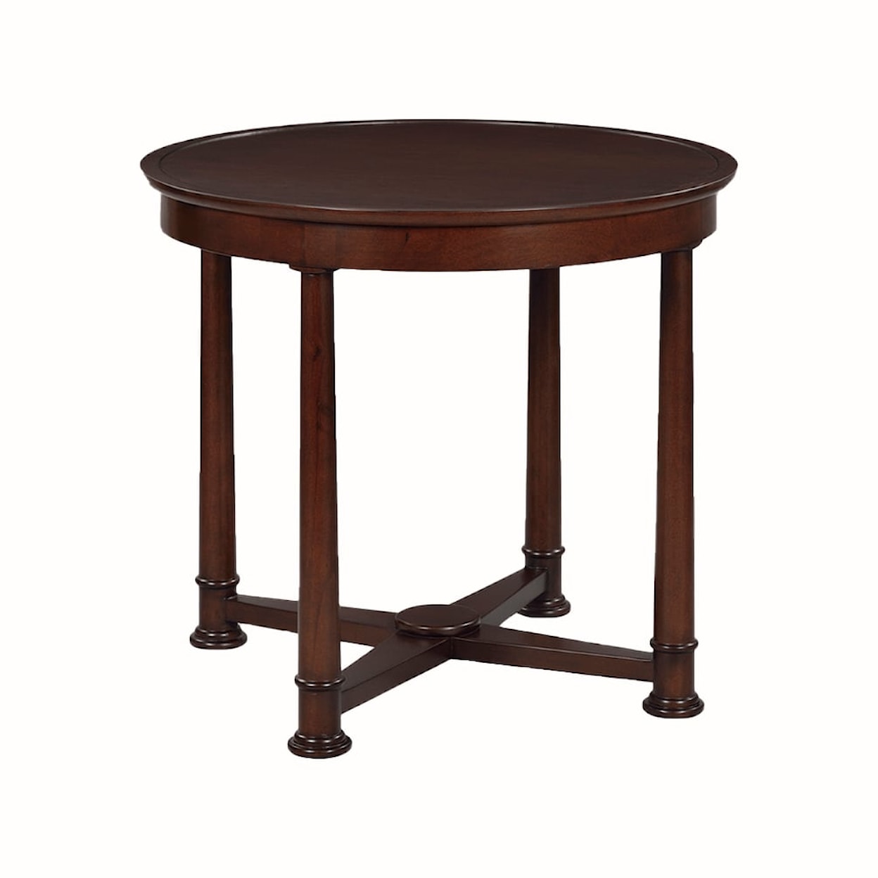Oliver Home Furnishings End/ Side Tables OGEE EDGE, ROUND SIDE TABLE- CHOCOLATE