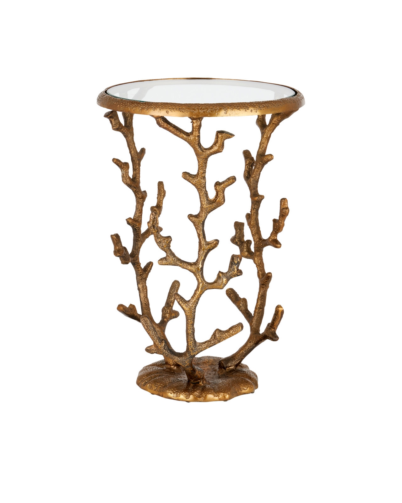 Coral Brass Accent Table