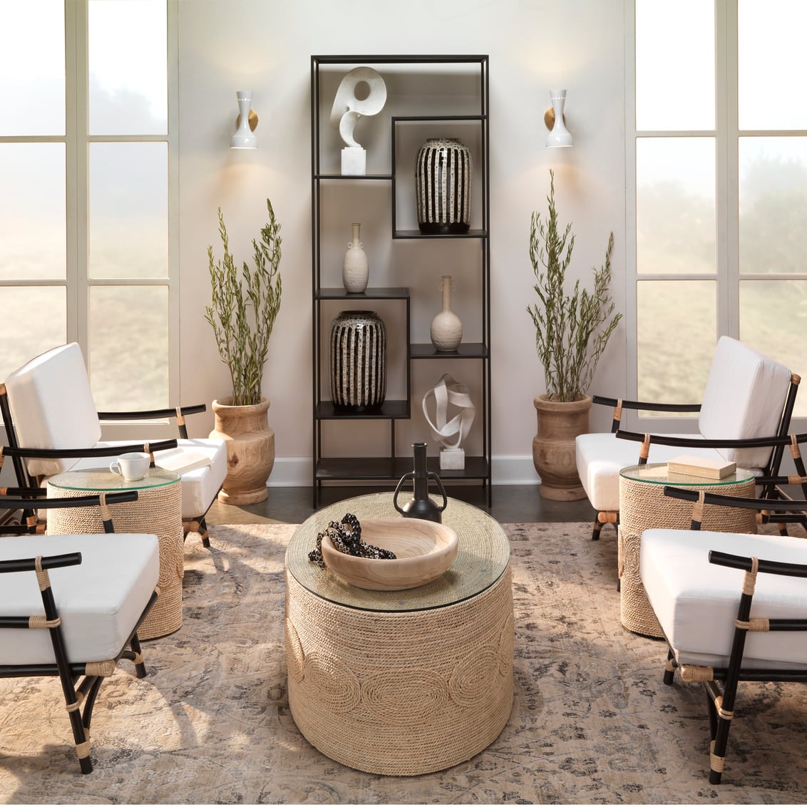 Jamie Young Co. Coastal Furniture BARBADOS OVAL COFFEE TABLE