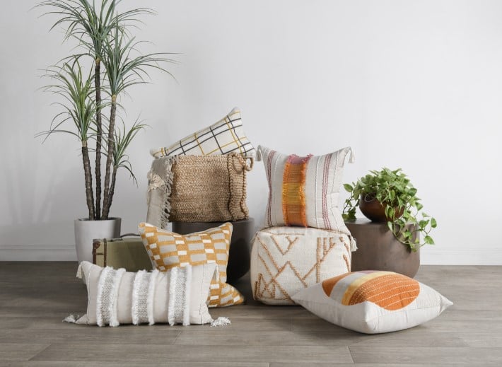 Classic Home Floor Cushions SINTRA IVORY/NATURAL POUF