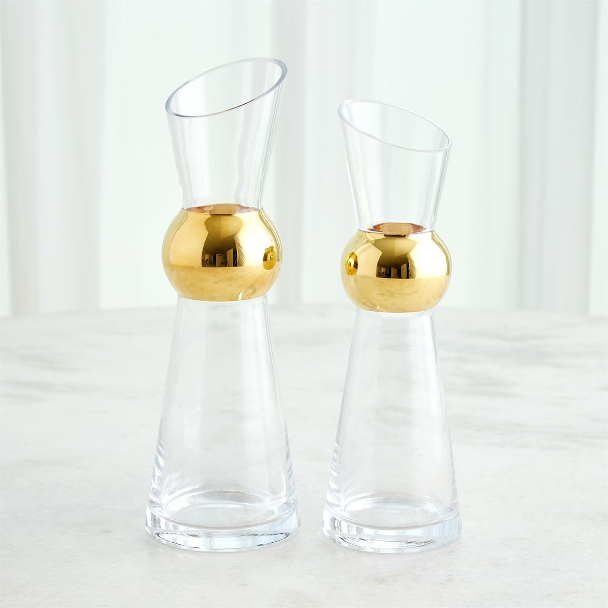 Global Views Glass Ware (Food Grade) Metallic Orb Carafe-Gold-Sm