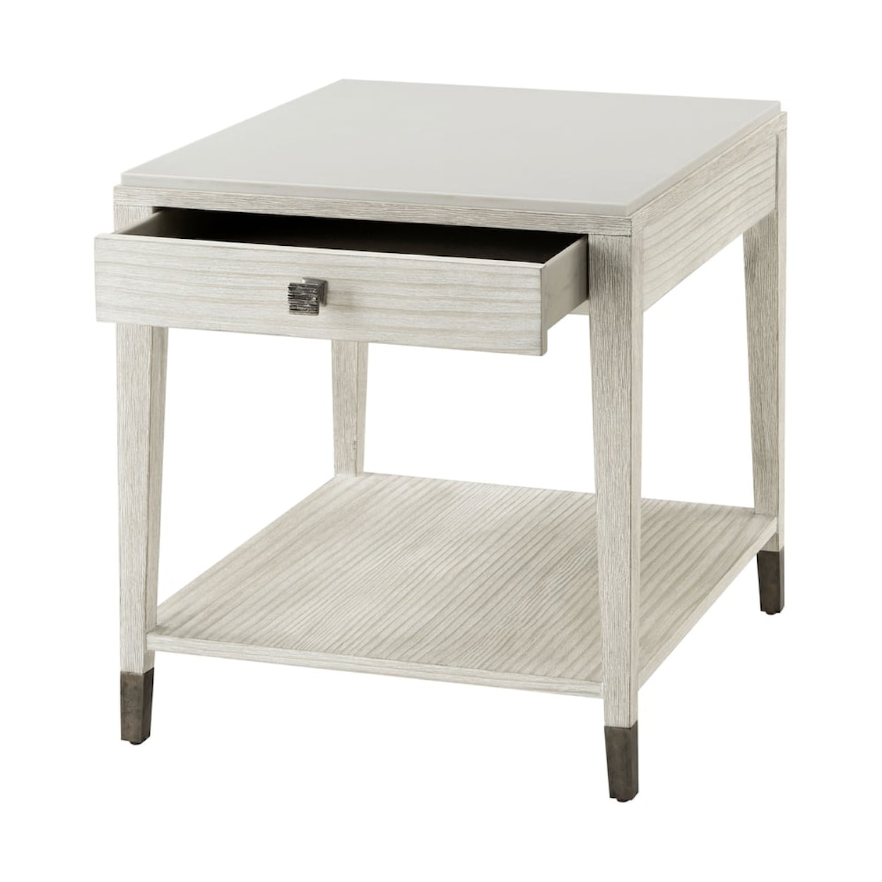 Theodore Alexander Breeze Pine Side Table with Storage