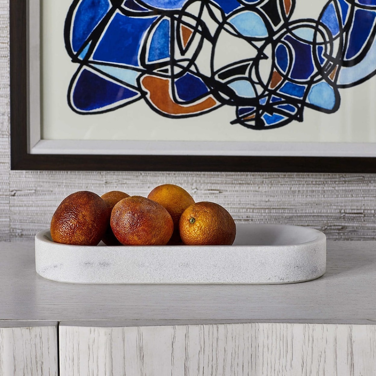 Uttermost Accessories BIG PILL BOWL/TRAY - WHITE MARBLE