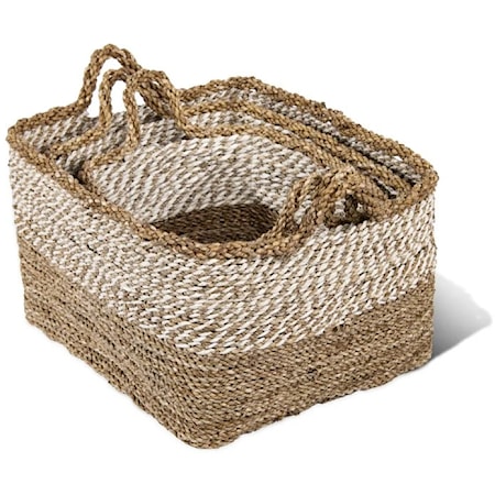 BANANA LEAF SIMONE BASKET, RECT- S/3