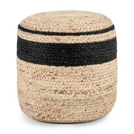 FARO JUTE NATURAL/BLACK POUF