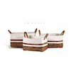 Ibolili Baskets and Sets BANANA LEAF BASKET W/ WHT TRIM