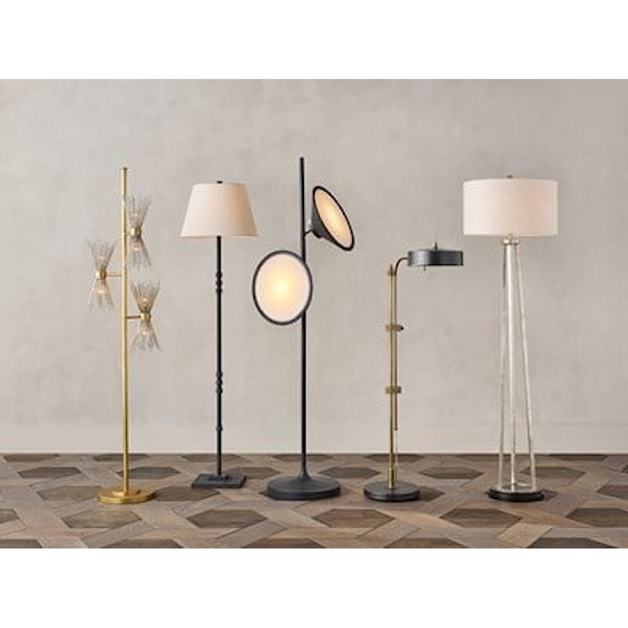 Currey & Co Lighting- Floor Lamps Bulat Black Floor Lamp