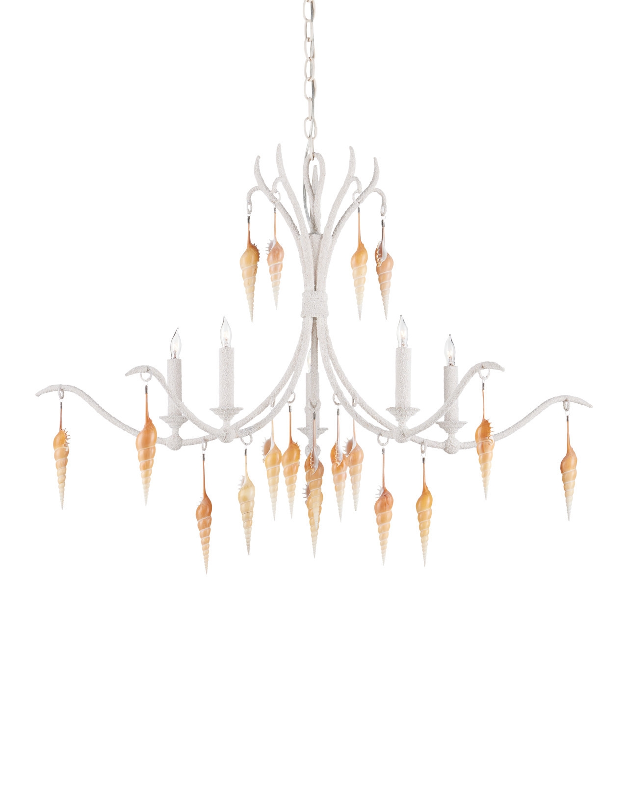 Currey & Co Lighting Chandeliers Arcachon White Chandelier