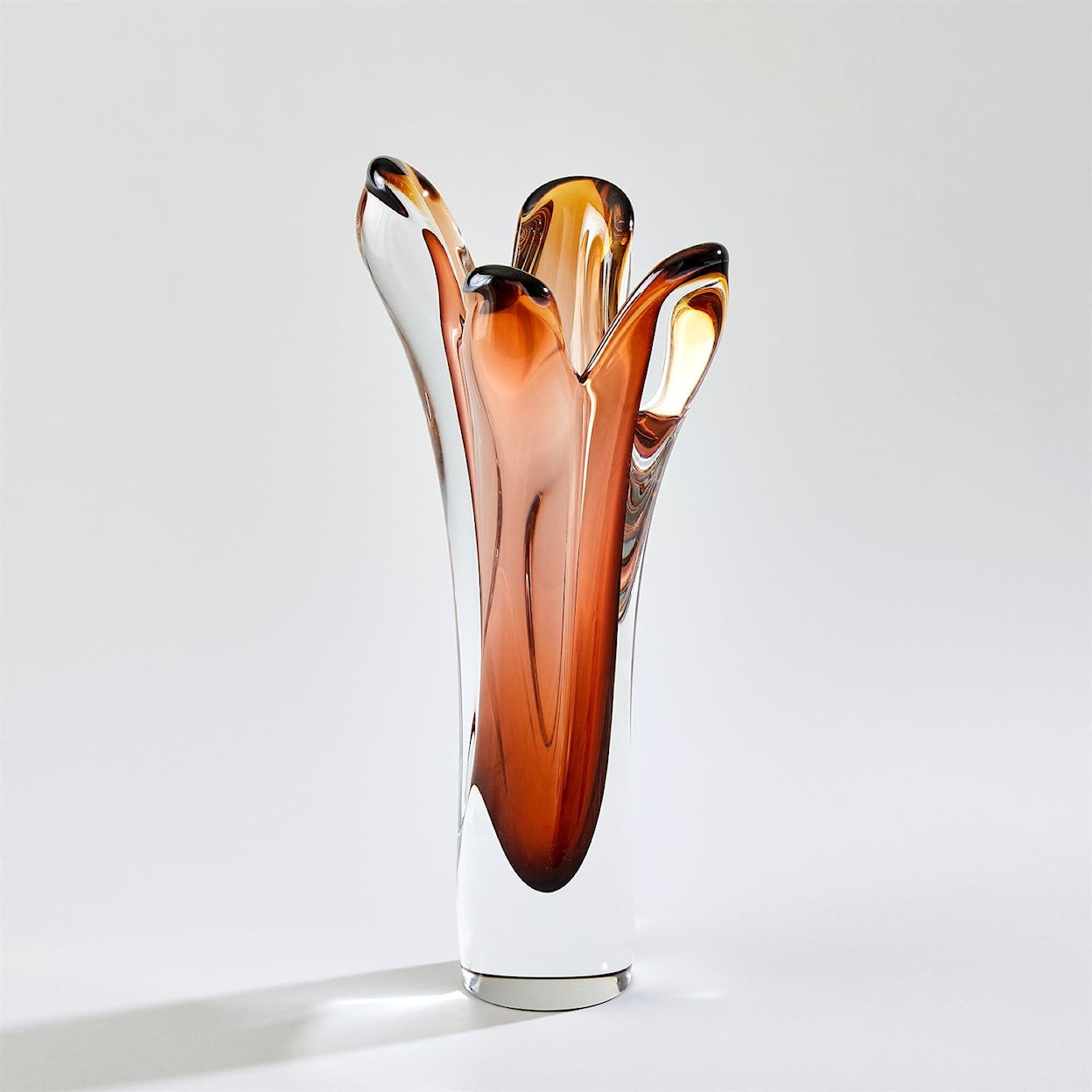 Global Views Vases by Global Views Iris Vase-Dark Amber-Lg