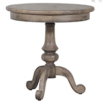 Arcadian Round Pedestal End Table