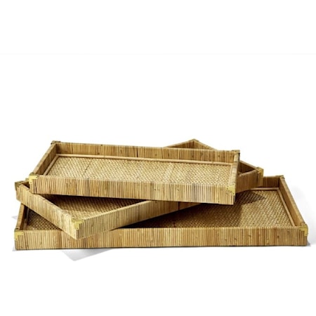 S/3 OVERSIZED RATTAN TRAY