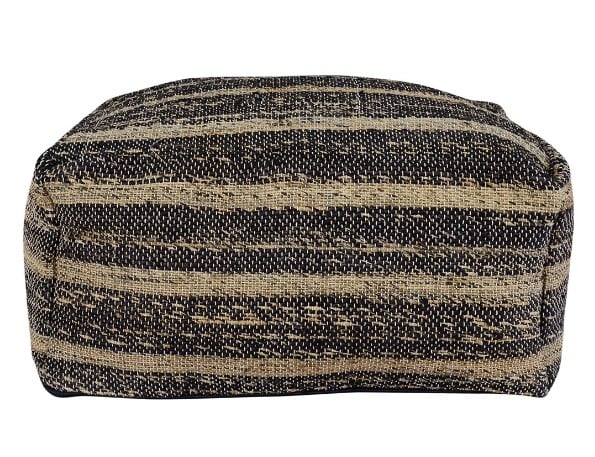 Classic Home Floor Cushions ZANE BLACK/NATURAL POUF