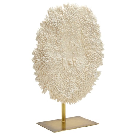 26 1/2" White Poly Coral Sculpture on Stand