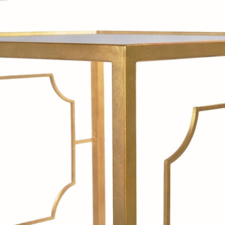 SQUARE GOLD LEAF SIDE TABLE