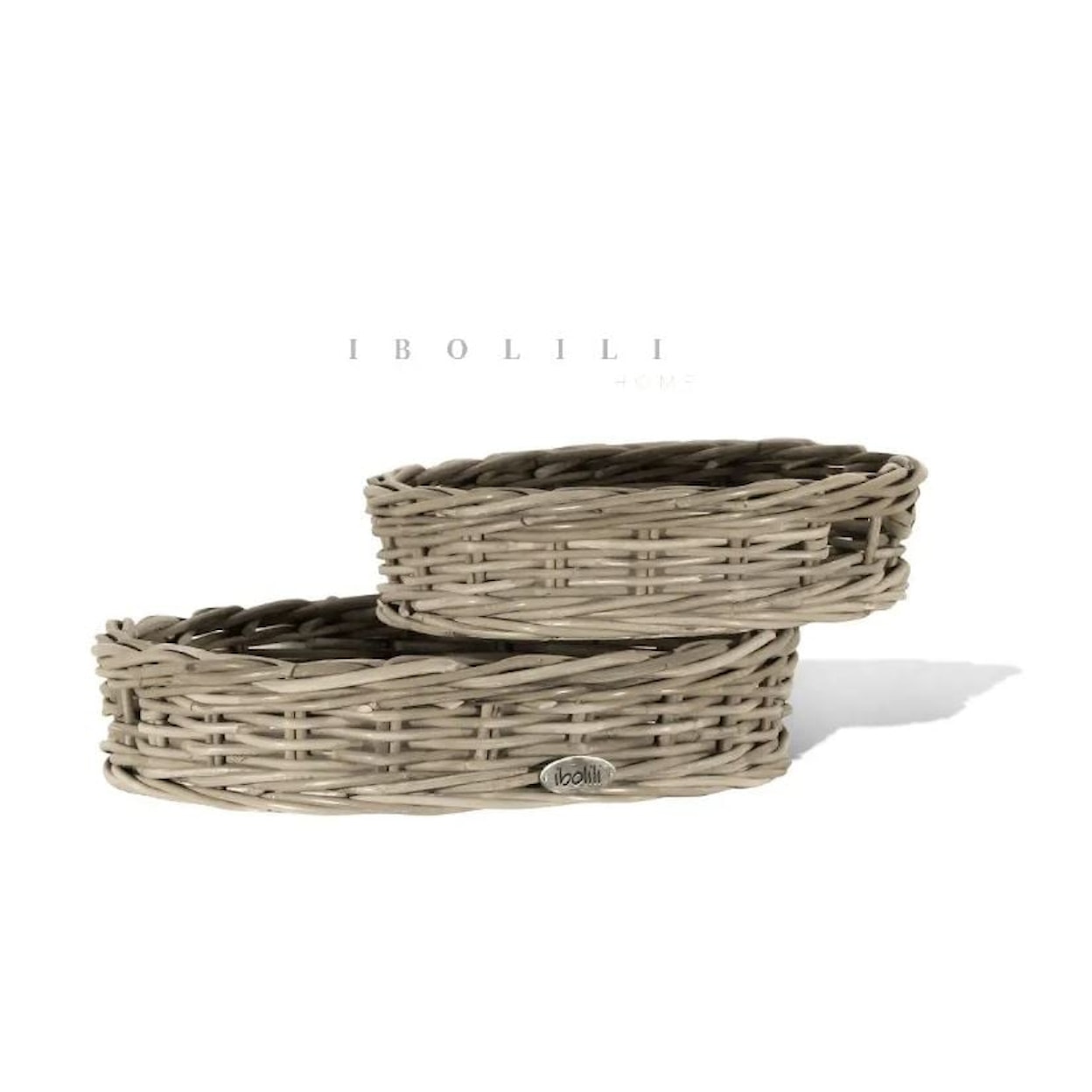 Ibolili Trays FRENCH GRAY RATTAN TRAY