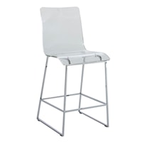 KING 24.75" COUNTER HEIGHT STOOL-CHROME