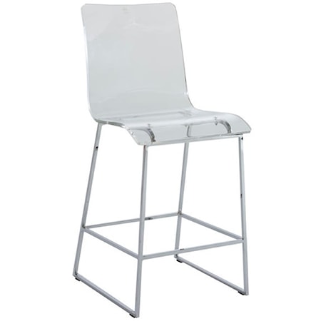 KING 24.75" COUNTER HEIGHT STOOL-CHROME