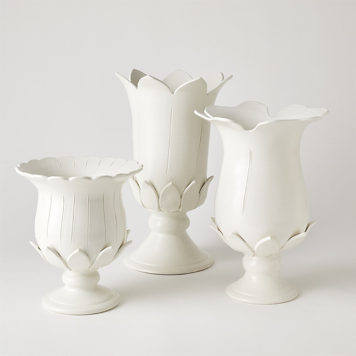 Global Views Vases by Global Views BLOSSOM VASES-MATTE WHITE-MED