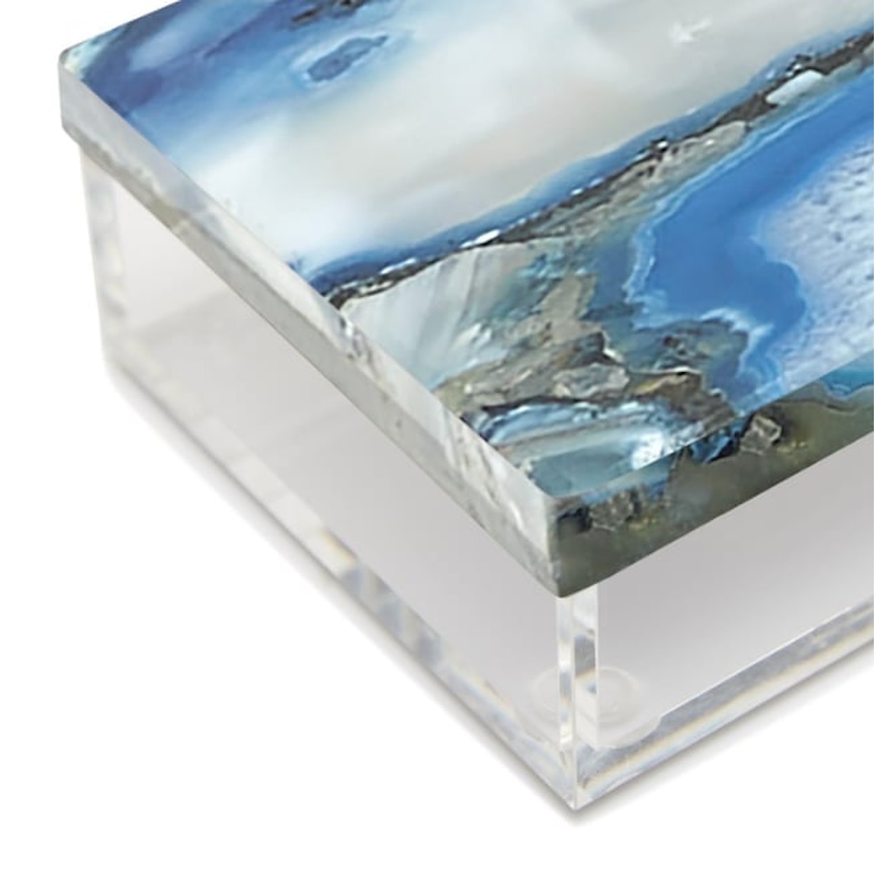 Two's Company Urban Nest Set of 2 Blue Agate Boxes