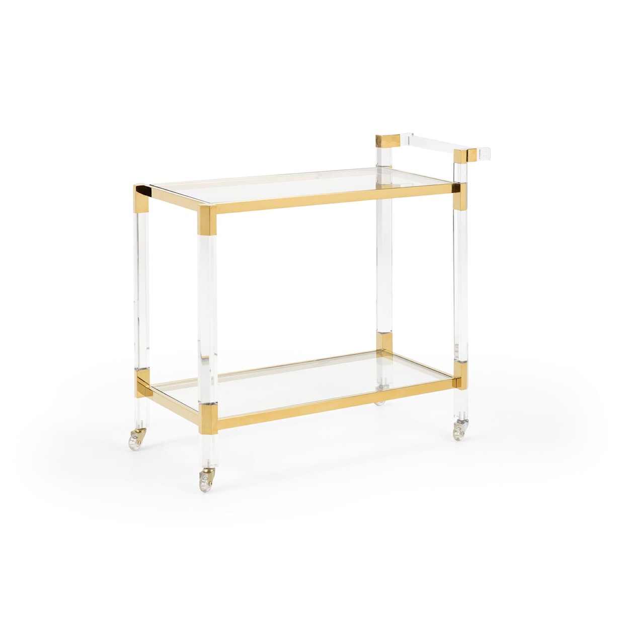 Wildwood Lamps Bars & Bar Carts Boulevardier Bar Cart- Clear & Gold