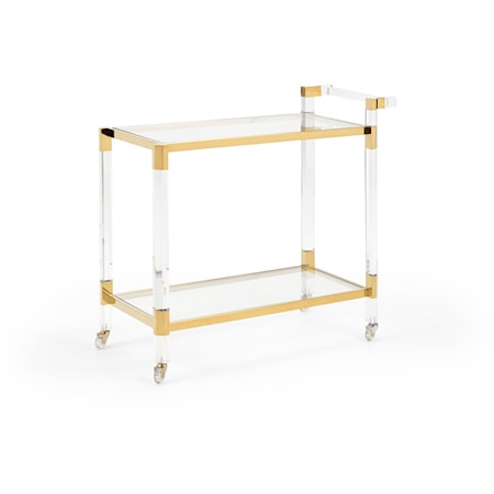 Boulevardier Bar Cart- Clear & Gold