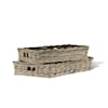 Ibolili Baskets and Sets FRENCH GRAY RATTAN TRAY, RECT - S/2