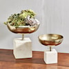 Two's Company Urban Nest S/2 Chalice Bowl Sculptures on Marble Base