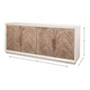 Sarreid Ltd Sideboards HOLLIS 4 DOOR SIDEBOARD, ANT WHITE