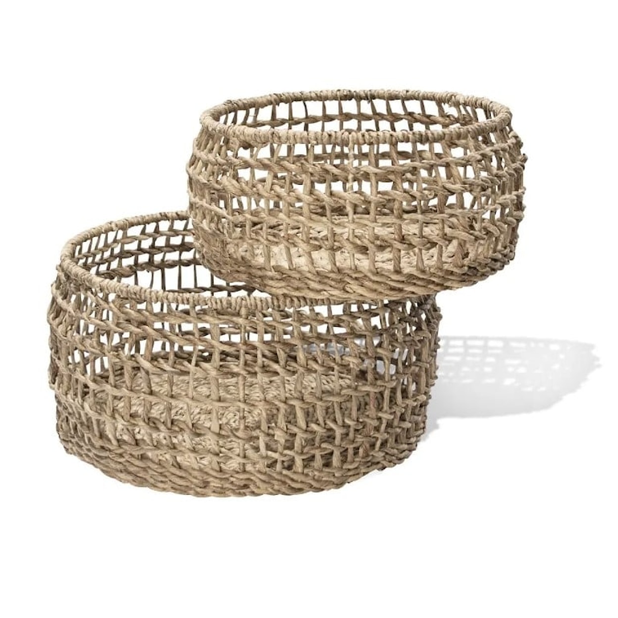 Ibolili Baskets and Sets SHIP KNOT TABLE BASKET, ROUND- S/2
